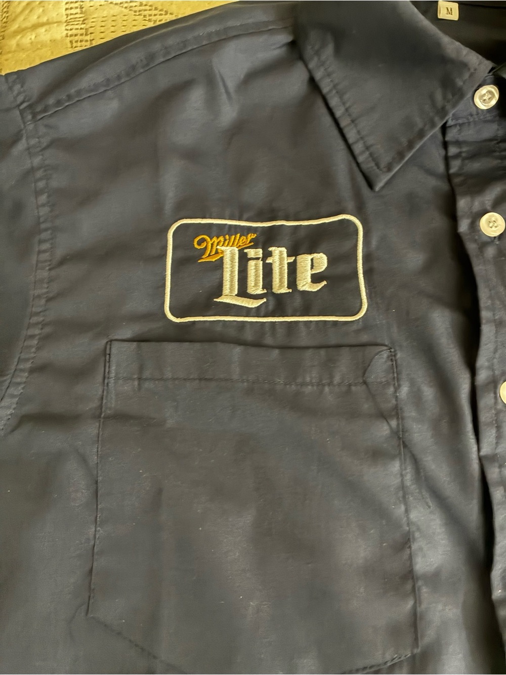 Miller Lite Milwaukee Brewers Vintage Button Down Short Sleeve Shirt - Picture 2 of 9